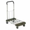 Multi Position Trolley with Moulded Ends; 760 x 440 x 930; Fixed/Swivel Castors; Aluminium; 150kg; Silver/Olive - GI111Y