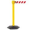 Obex Barriers Premium Weatherproof Belt Barrier; Belt Length mm: 10600; Yellow Post; Red/White Chevron - WMS106CHYPRWC