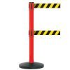 Obex Barriers Safety Belt Barrier; Belt Length mm: 3400; Red Post; Black/Yellow Chevron - SBBT34CHRPBYC