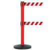 Obex Barriers Safety Belt Barrier; Belt Length mm: 3400; Red Post; Red/White Chevron - SBBT34CHRPRWC