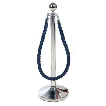 Obex Barriers Stainless Steel Ball Head Post with Blue Rope - SPL11Z&SRL22B