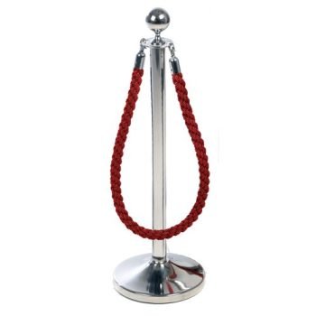Obex Barriers Stainless Steel Ball Head Post with Red Rope - SPL11Z&SRL21R