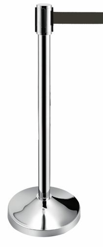 Obex Barriers Stainless Steel Black Belt Post - RPLS3B