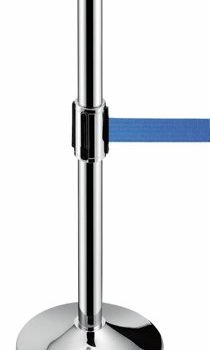 Obex Barriers Stainless Steel Blue Double Retractable Belt Post - RDLS7B