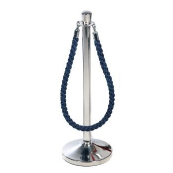 Obex Barriers Stainless Steel Top Hat Head Post with Blue Rope - SPL21Z&SRL22B