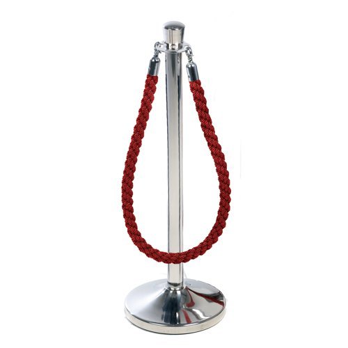Obex Barriers Stainless Steel Top Hat Head Post with Red Rope - SPL21Z&SRL21R