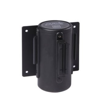 Obex Barriers Wall Mounted Belt Barrier; Belt Length mm: 2300; Black Housing; Black/Yellow Chevron - WMBB23CHBHBYC