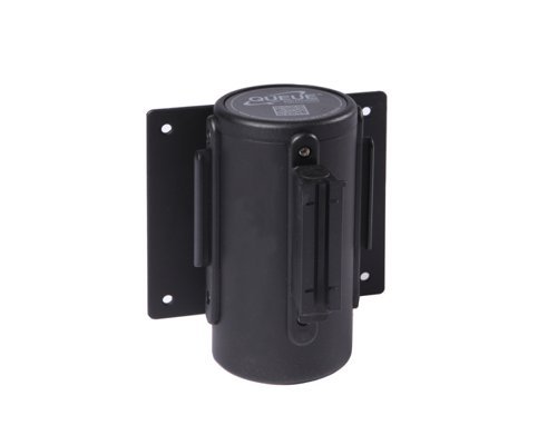 Obex Barriers Wall Mounted Belt Barrier; Belt Length mm: 2300; Black Housing; Black/Yellow Chevron - WMBB23CHBHBYC
