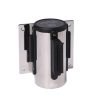 Obex Barriers Wall Mounted Belt Barrier; Belt Length mm: 2300; Chrome Housing; Black/Yellow Chevron - WMBB23CHCHBYC