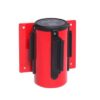Obex Barriers Wall Mounted Belt Barrier; Belt Length mm: 2300; Red Housing; Black/Yellow Chevron - WMBB23CHRHBYC