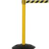 Obex Barriers Weatherproof Single Belt Barrier; Belt Length mm: 3400; Yellow Post; Black/Yellow Chevron - WMS34CHYPBYC