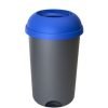 Open Top Bin; 50L; Grey Body; Blue Lid; Plastic - OP050Z_BLL