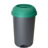 Open Top Bin; 50L; Grey Body; Green Lid; Plastic - OP050Z_GRL