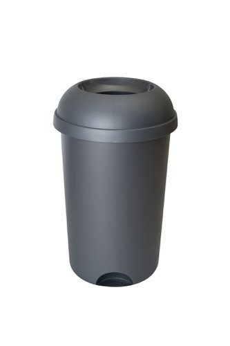 Open Top Bin; 50L; Grey Body; Grey Lid; Plastic - OP050Z_GYL
