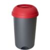 Open Top Bin; 50L; Grey Body; Red Lid; Plastic - OP050Z_RDL