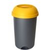 Open Top Bin; 50L; Grey Body; Yellow Lid; Plastic - OP050Z_YWL