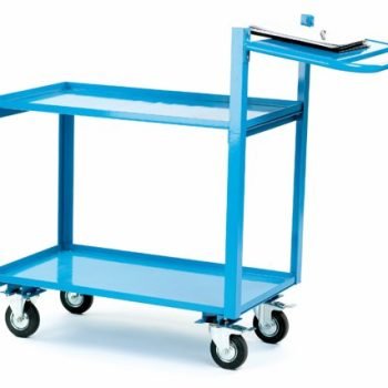 Order Picking Trolley; 2 Shelves; Angle Iron/Steel; 250kg; Blue - KTI13Y