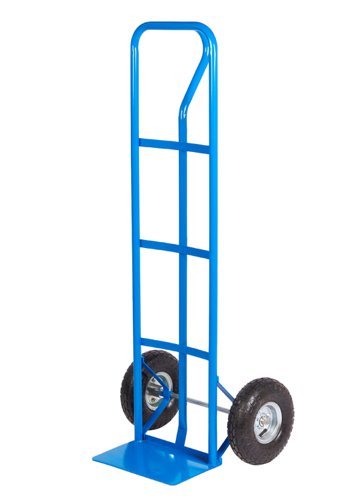 P Handle Sack Truck; Pneumatic Wheels; Steel; 100kg; Blue - GI708P