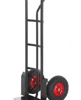 P Handle Sack Truck; Pneumatic Wheels; Steel; 300kg; Black - GI300P