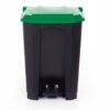 Pedal Bin; 50L; Polypropylene; Grey Body & Green Lid - CPB50Z_Green Lid