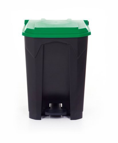 Pedal Bin; 50L; Polypropylene; Grey Body & Green Lid - CPB50Z_Green Lid