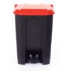Pedal Bin; 50L; Polypropylene; Grey Body & Red Lid - CPB50Z_Red Lid