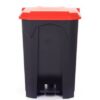Pedal Bin; 80L; Polypropylene; Grey Body & Red Lid - CPB80Z_Red Lid