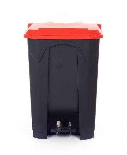 Pedal Bin; 80L; Polypropylene; Grey Body & Red Lid - CPB80Z_Red Lid