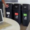 Pedal Bin; Set of 3; 60L; Plastic; Dark Grey - RCY63Z