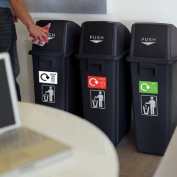 Pedal Bin; Set of 3; 60L; Plastic; Dark Grey - RCY63Z