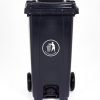 Pedal Wheeled Bin; 120L; Polypropylene; Dark Grey/ Dark Grey Lid - LPB120Z_DGrey Lid