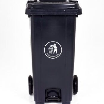 Pedal Wheeled Bin; 120L; Polypropylene; Dark Grey/ Dark Grey Lid - LPB120Z_DGrey Lid