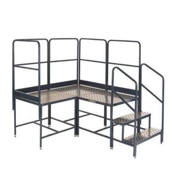 Platform System-3 (2x1 corner)x1Hm Plat. - 3 Tread Unit&4 Guards - BWP100X3CRG5