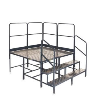 Platform System-4 (2x2)x1000Hmm Plat. - 3 Tread Unit & 4 Guards - BWP100X4SQG4