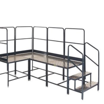 Platform System-4 (3x1 corner)x1Hm Plat. - 3 Tread Unit&6 Guards - BWP100X4CRG6