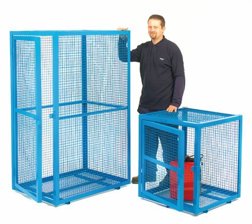 Powder Coated Security Cage; 830 x 700 x 700; Single Door; 500kg; Blue - SCB01Z
