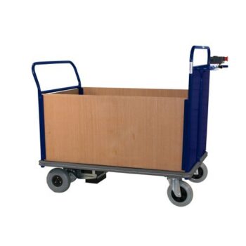 Powered Platform Truck - Steel End with 2 Timber Sides & Opp End - Small - PWPT414YBL