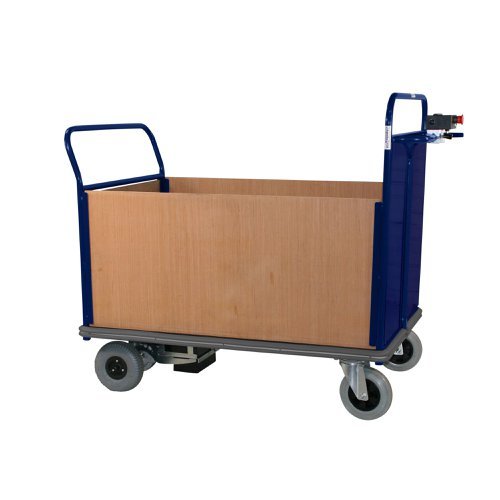 Powered Platform Truck - Steel End with 2 Timber Sides & Opp End - Small - PWPT414YBL