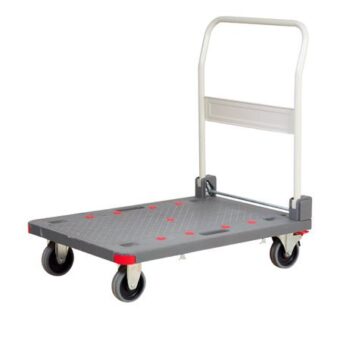 Pro-Dek Heavy Duty Folding Platform Trolley; 740 x 468 x 930; 'QuietCastors'; Steel/Plastic; 200kg; Grey/White/Red - GI918Y