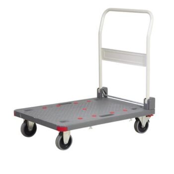 Pro-Dek Heavy Duty Folding Platform Trolley; 900 x 610 x 945; 'QuietCastors'; Steel/Plastic; 350kg; Grey/White/Red - GI919Y