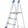 Professional Folding Step with Tool Tray; 3 Tread; 150kg; Silver/Blue - AFA03Z
