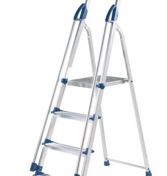 Professional Folding Step with Tool Tray; 3 Tread; 150kg; Silver/Blue - AFA03Z