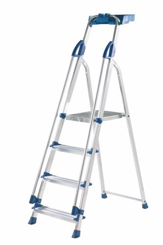 Professional Folding Step with Tool Tray; 3 Tread; 150kg; Silver/Blue - AFA03Z