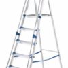 Professional Folding Step with Tool Tray; 6 Tread; 150kg; Silver/Blue - AFA06Z