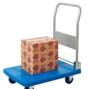 Proplaz Blue Small Platform Trolley; Fixed/Swivel Castors; Steel/Plastic; 150kg; Blue/Grey - PPU81Y