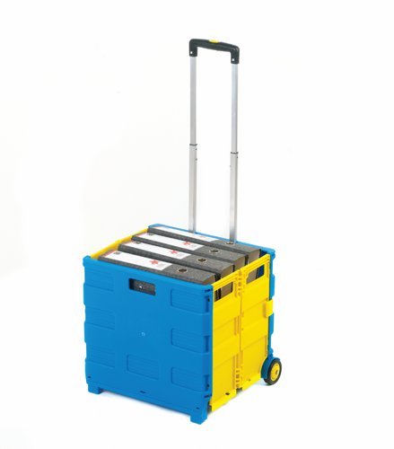 Proplaz Folding Box Truck; Fixed Wheels; Plastic; 35kg; Blue/Yellow - GI041Y