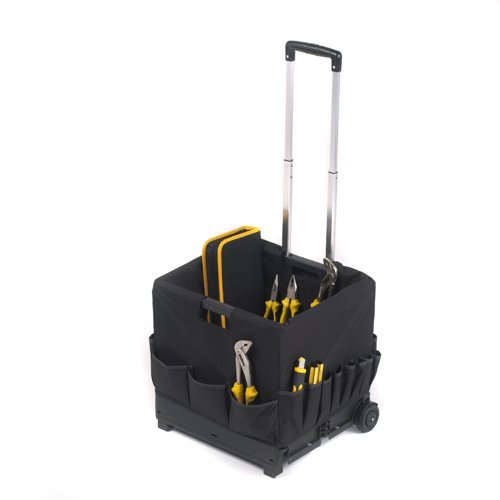 Proplaz Folding Box Truck with Compartment Bag; Fixed Wheels; Plastic; 35kg; Black - BI045Y