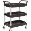 Proplaz Plus Trolley; 3 Deep Trays ; Swivel (x2 Braked)Castors; Anodised Aluminium/Plastic; 150kg; Black/Silver - HIT31Y