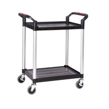 Proplaz2 Shelf Trolley; Swivel (x2 Braked) Castors; Anodised Aluminium/Plastic; 150kg; Black/Silver - HI275Y