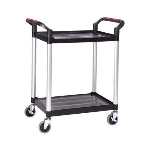 Proplaz2 Shelf Trolley; Swivel (x2 Braked) Castors; Anodised Aluminium/Plastic; 150kg; Black/Silver - HI275Y